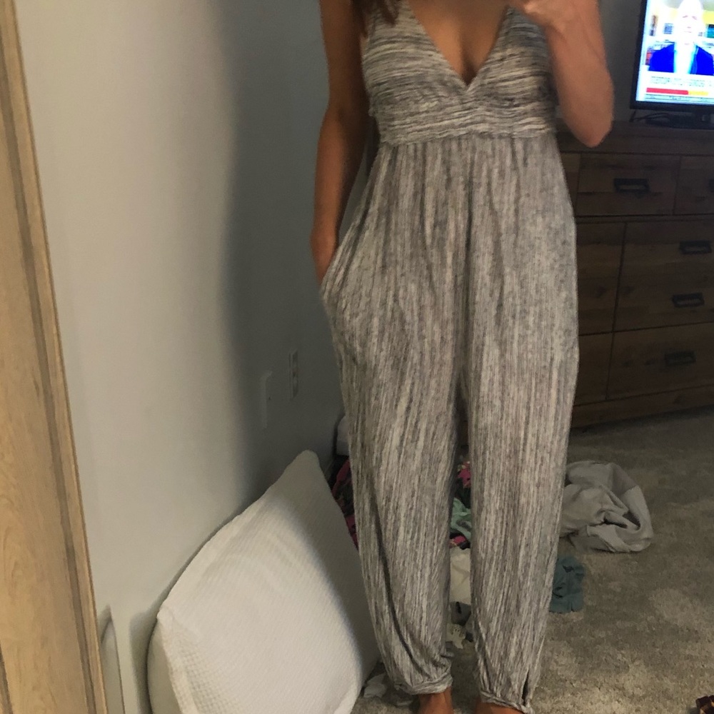 Free People Malibu Jumpsuit Medium gray